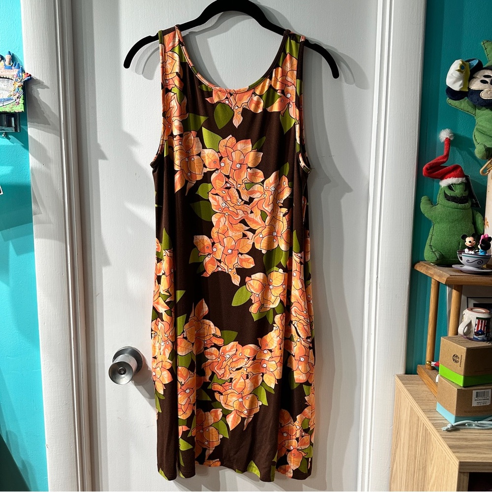 GUC Fighting Eel Floral Sleeveless Dress - Brown and Orange